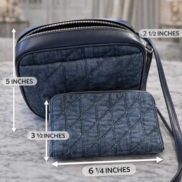 👜 Coach Quilted Denim Crossbody Purse + Matching Wallet – NWOT - Picture 4 of 5